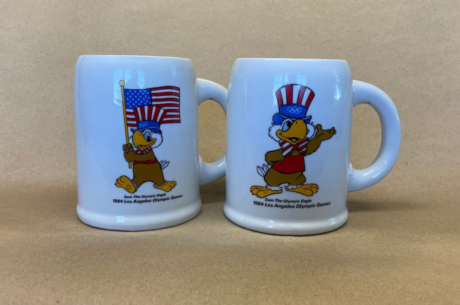 1984 Los Angeles Olympic Games Sam the Olympic Eagle Mugs-Pair
