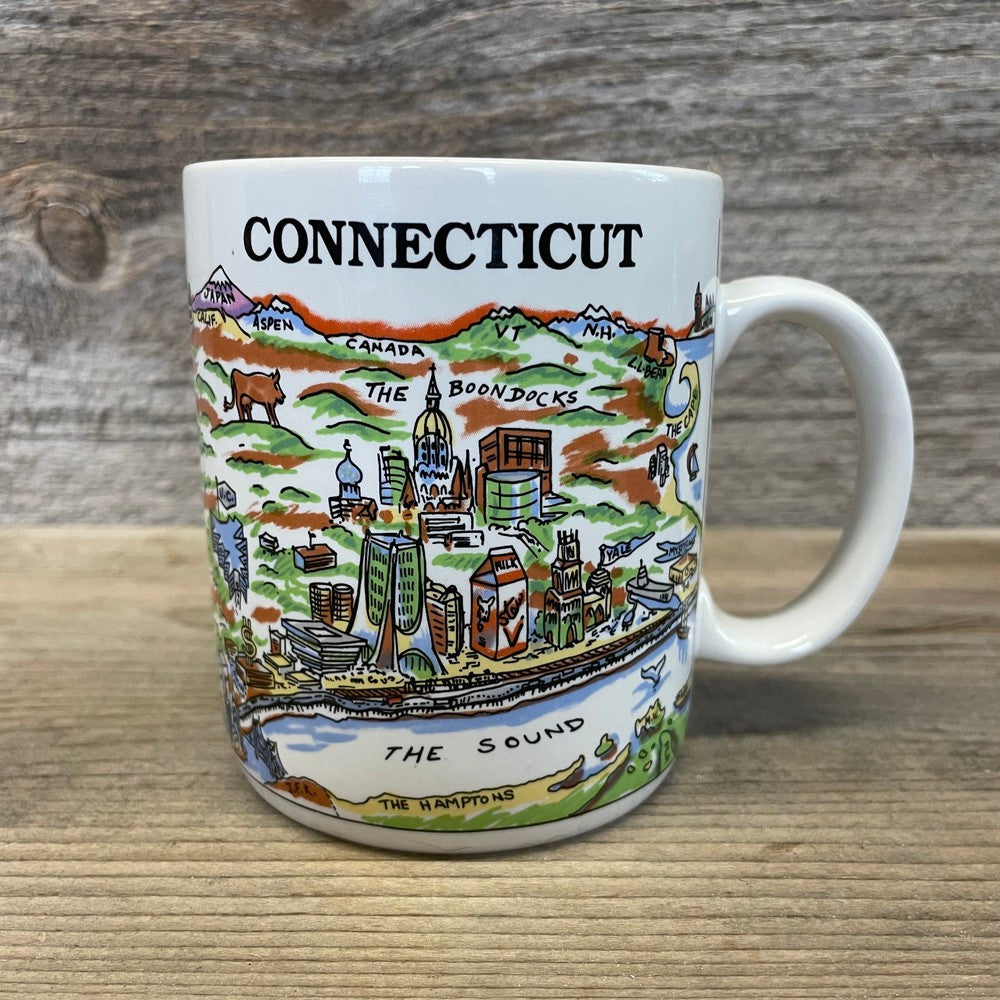 A View of the World City Mugs-Connecticut