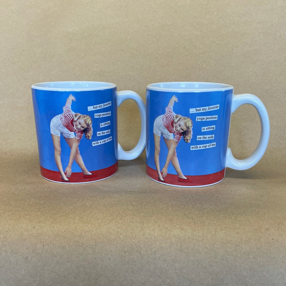Anne Taintor Favorite Yoga Position Mugs-Pair