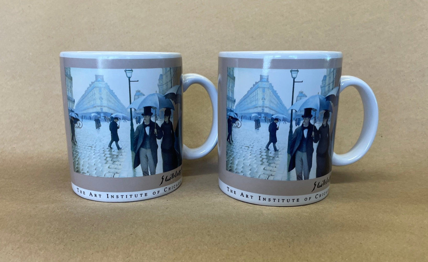 Art Institute Of Chicago Gustave Caillebotte Rainy Days Mugs-1993 Pair