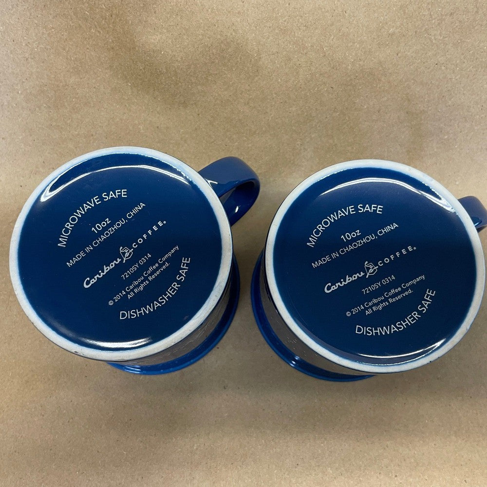 Caribou Coffee Blue Mugs-2014 Pair