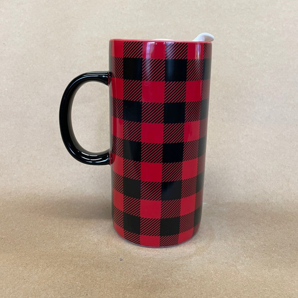 Caribou Coffee Tall Buffalo Plaid Mug-2021