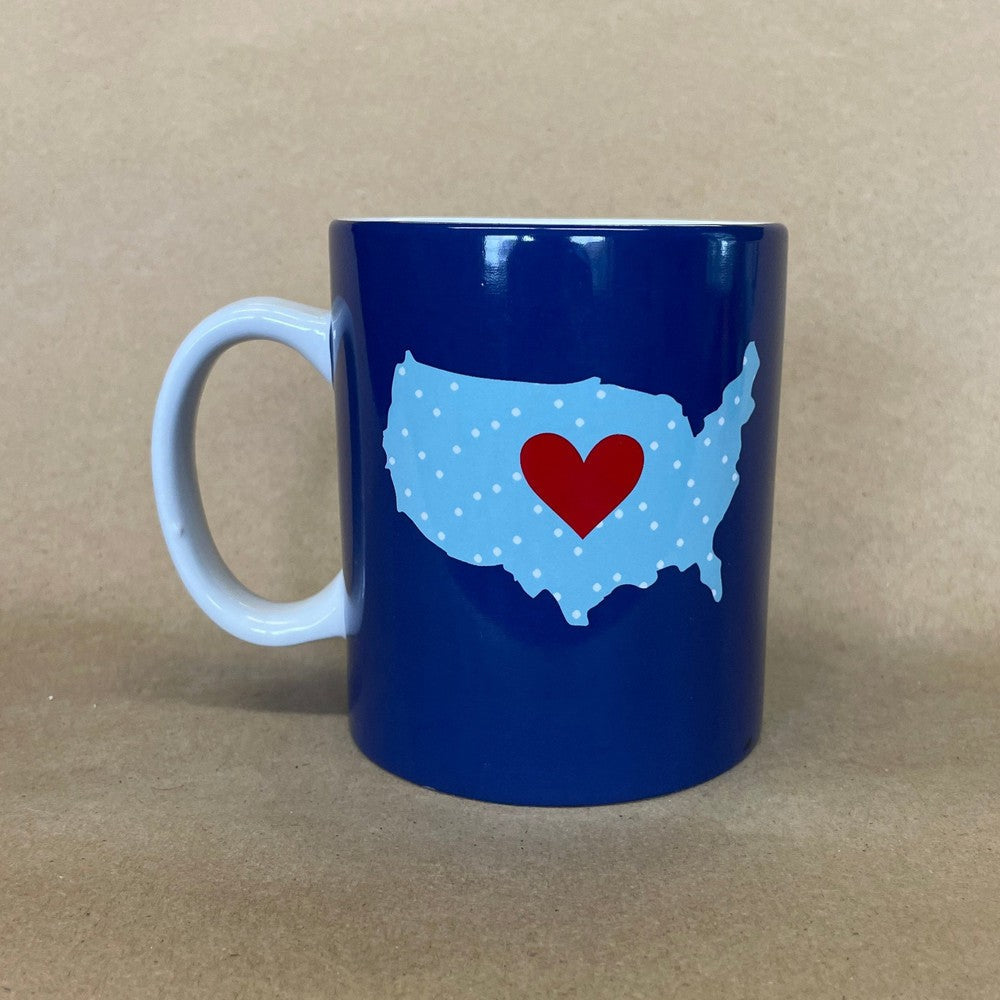 Clay Art Heart the USA Mug