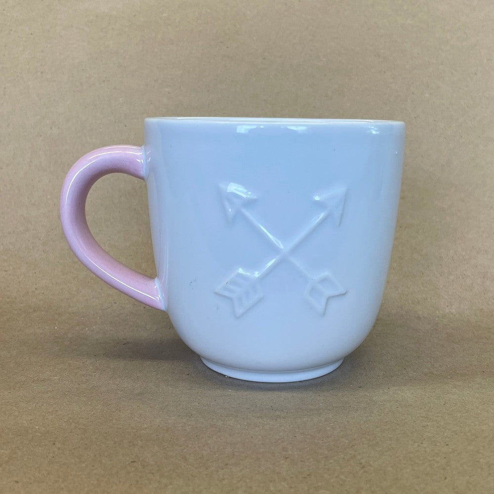 Crossed Arrows Pink Handle Mug