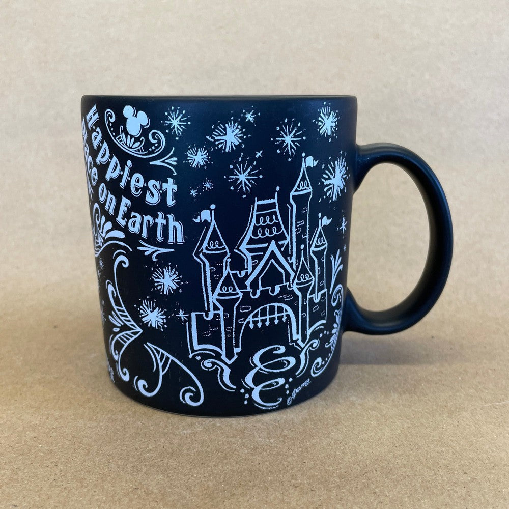 Disney Parks Black/White Chalkboard Happiest Place on Earth Mug
