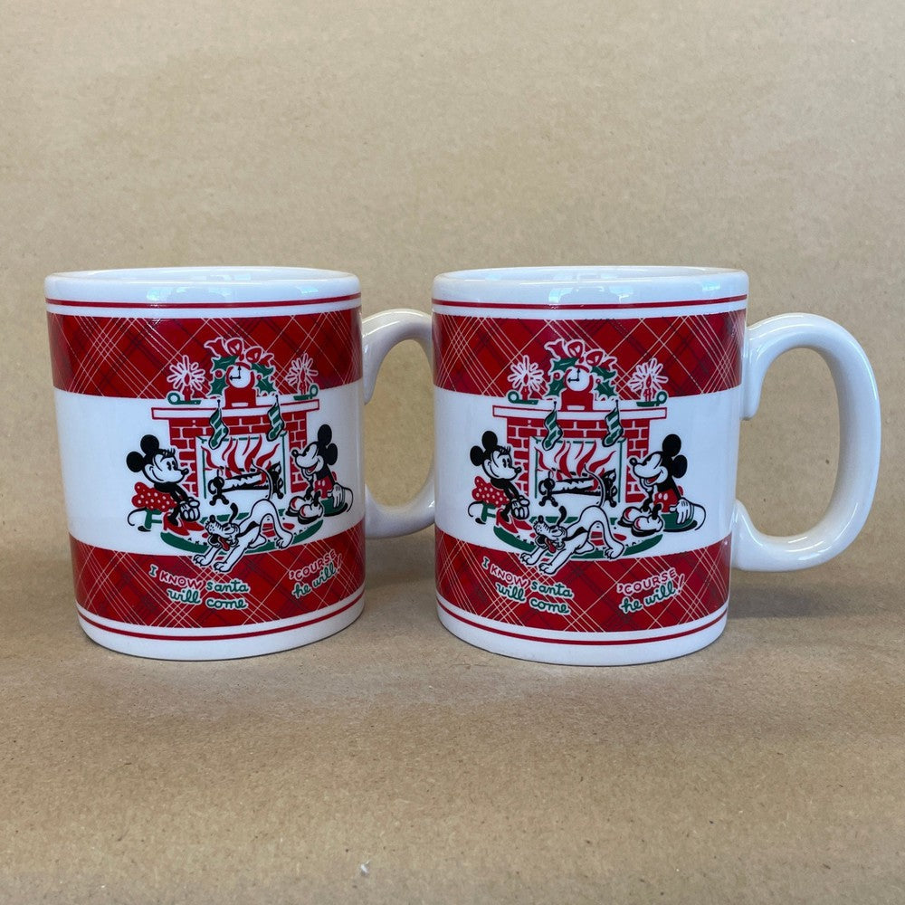 Disney Season's Greetings from Mickey Mugs-Pair