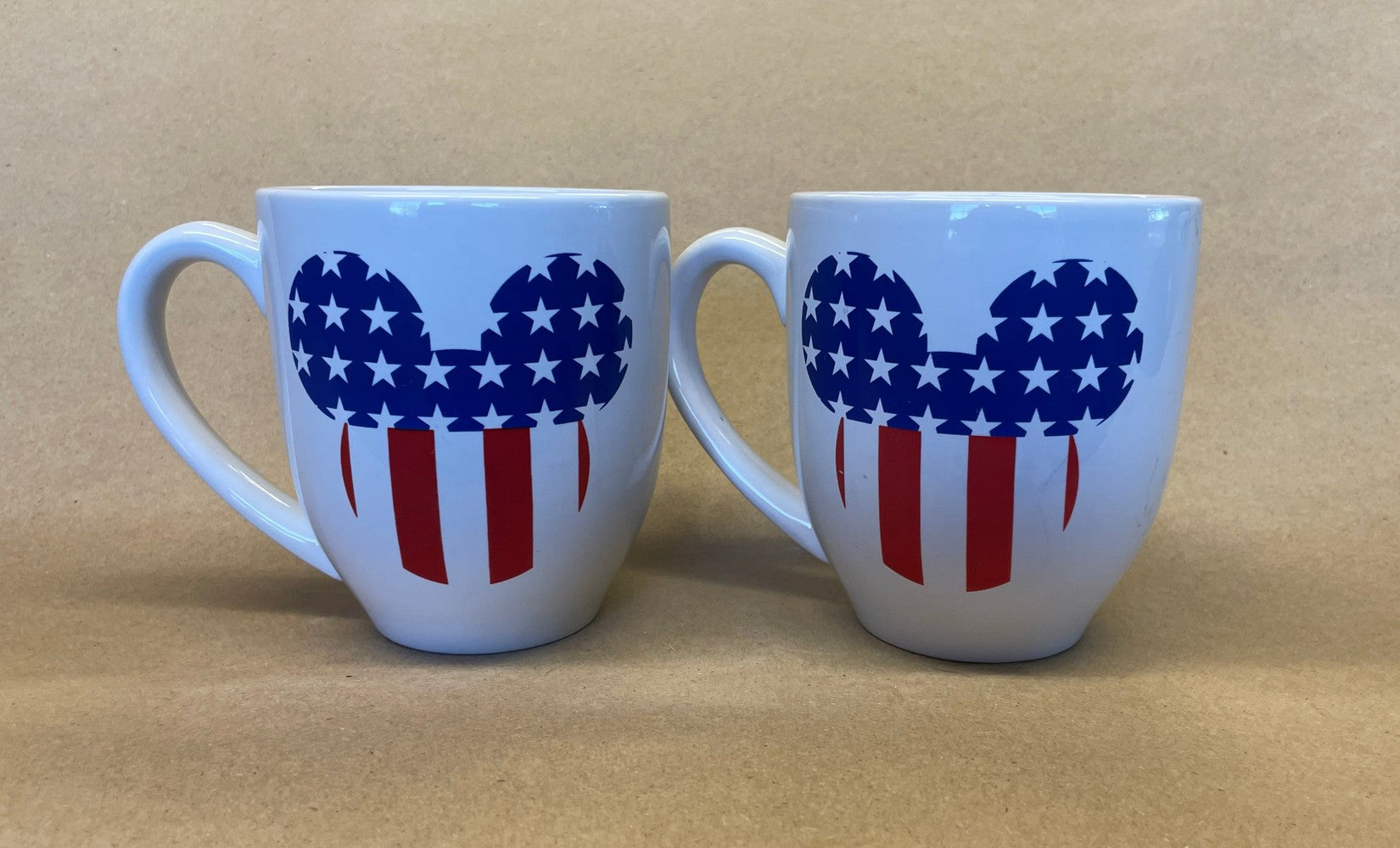 Disney Stars and Stripes Mickey Mouse Mugs-Pair