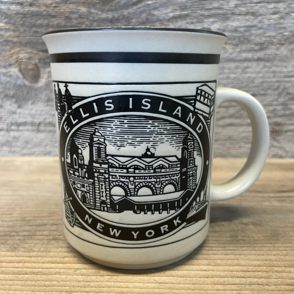 Ellis Island New York Front Door to Freedom Collector Embossed Mug