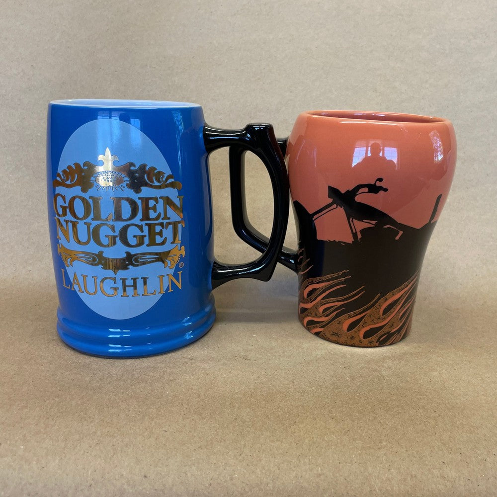 Golden Nugget Laughlin Motorcycle Themed Mugs-Pair