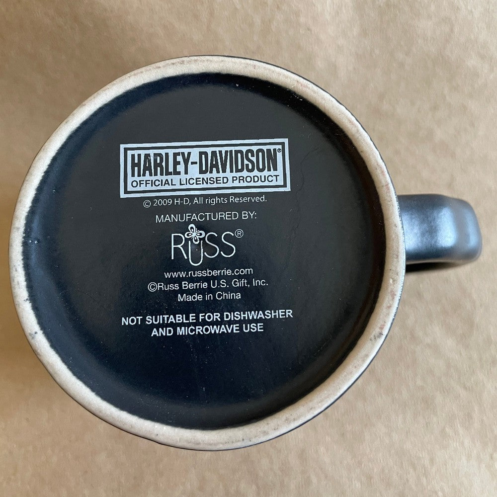 Harley Davidson Russ Berrie Black Grey 3D Logo Mug-2009