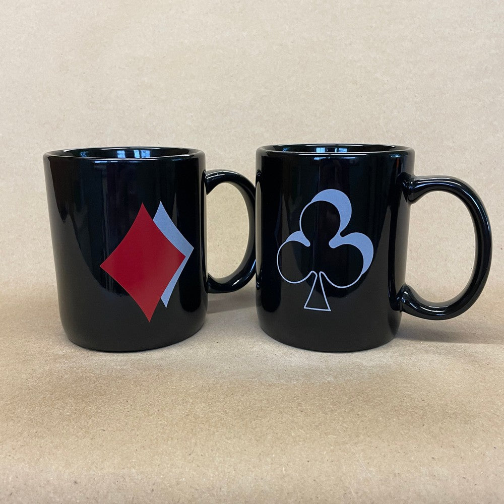 Diamonds and Spades Black Mugs-Pair
