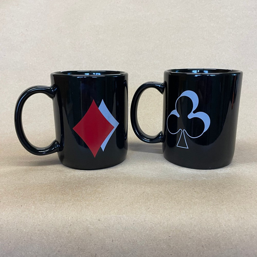 Diamonds and Spades Black Mugs-Pair