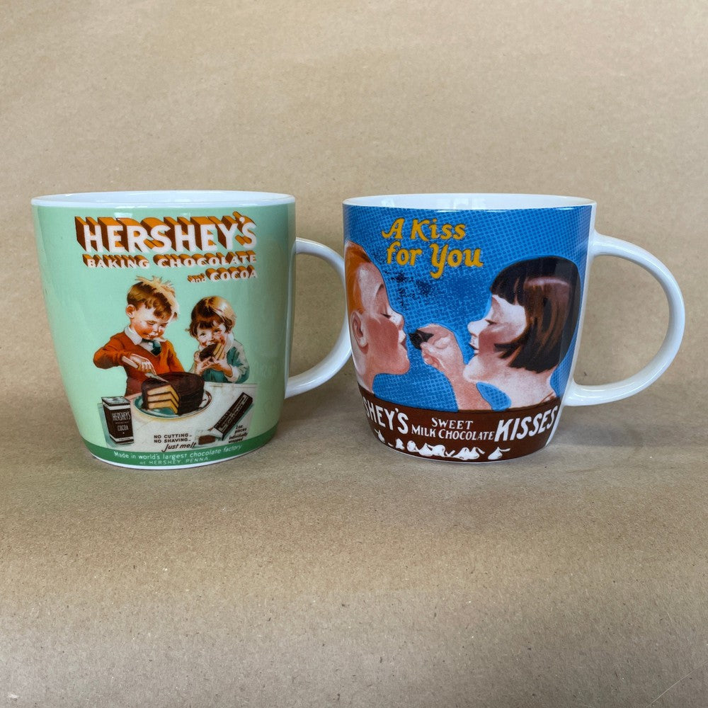 Hershey's Baking Chocolate Cocoa and A Kiss for You Mugs-Pair
