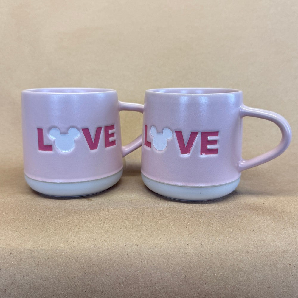 Disney Mickey Minnie Mouse Love Embossed Ears Mugs-Pair