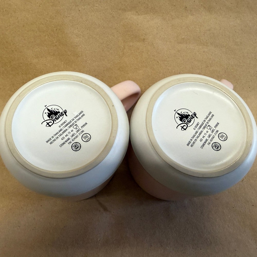 Disney Mickey Minnie Mouse Love Embossed Ears Mugs-Pair