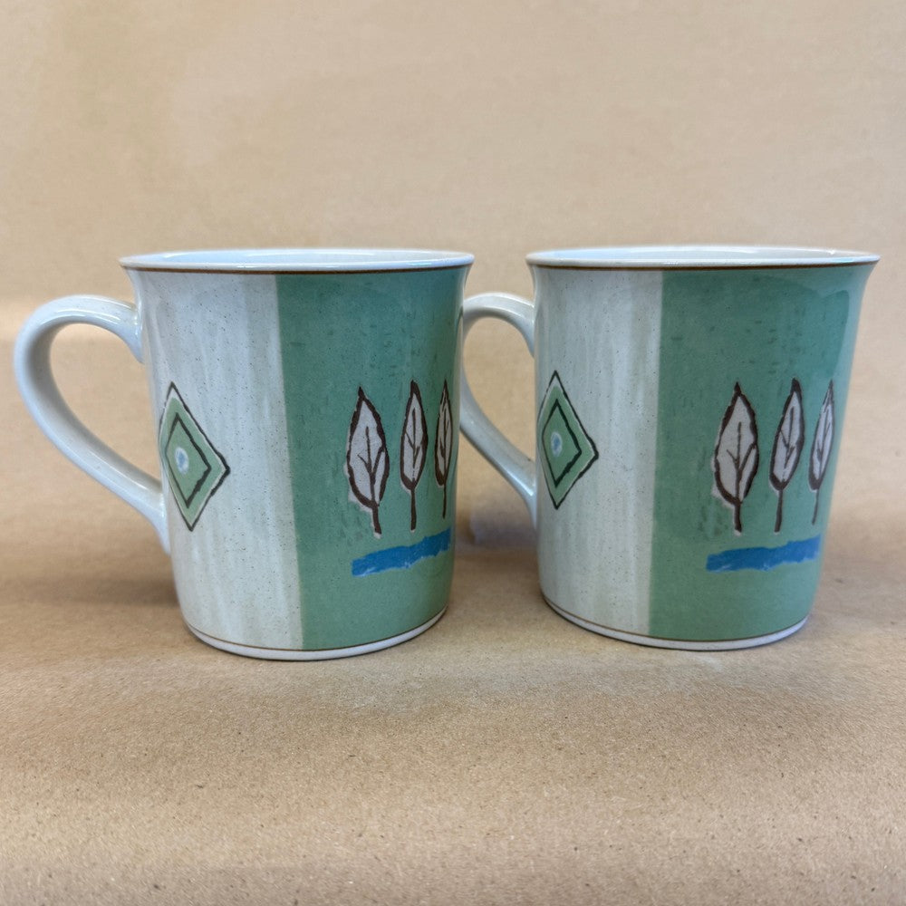 Mikaska Causal Classics Country Quilt Mugs-Pair