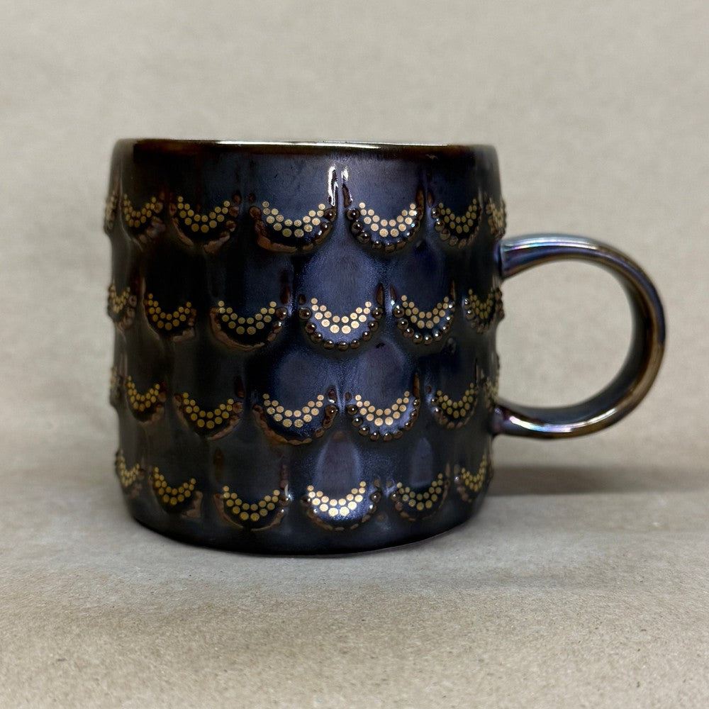 Starbucks Anniversary Mermaid 3D Gold Scale Mug-2015