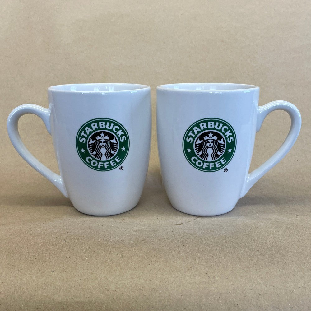 Starbucks White with Green Logo Mugs Pair-2007