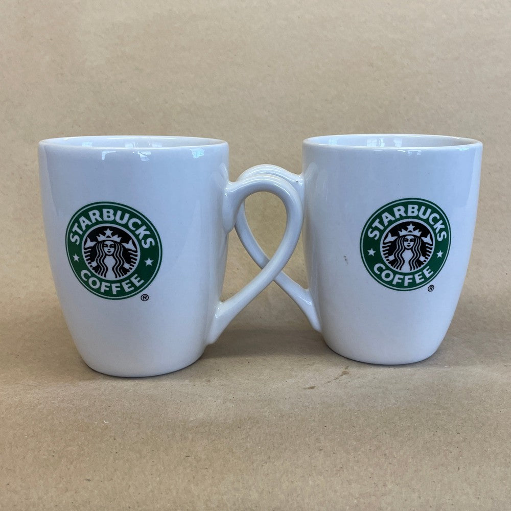 Starbucks White with Green Logo Mugs Pair-2007