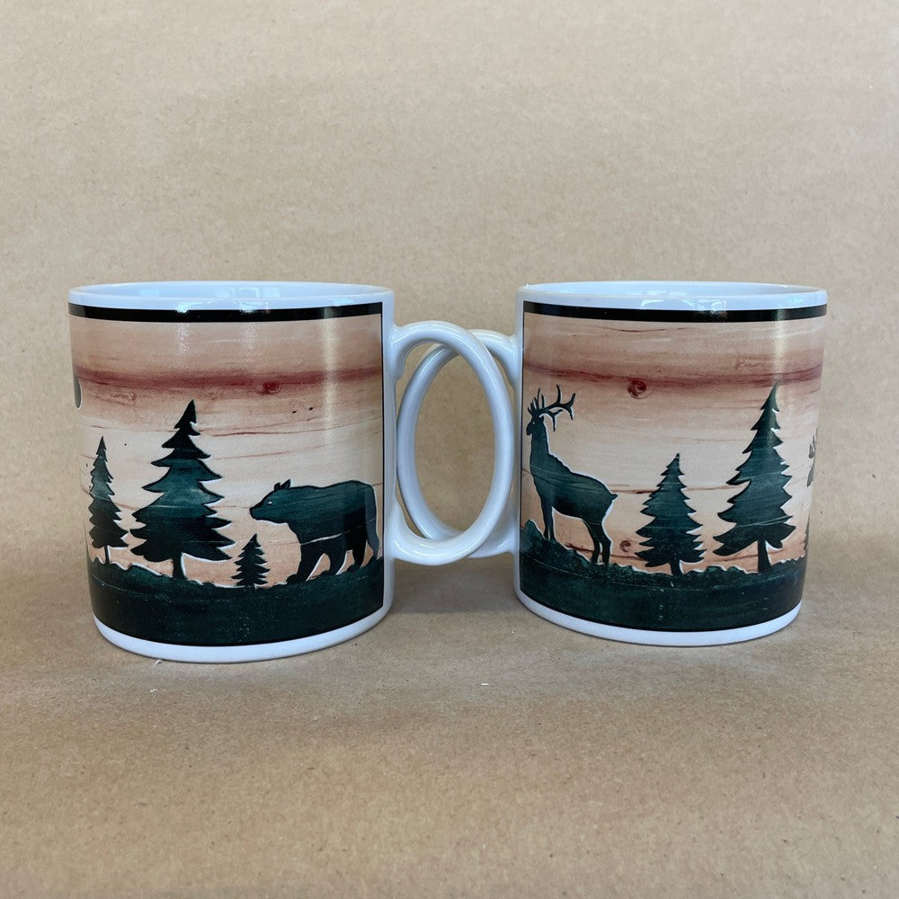 Sakura David Carter Brown Collection Log Cabin Mugs-Pair 2001