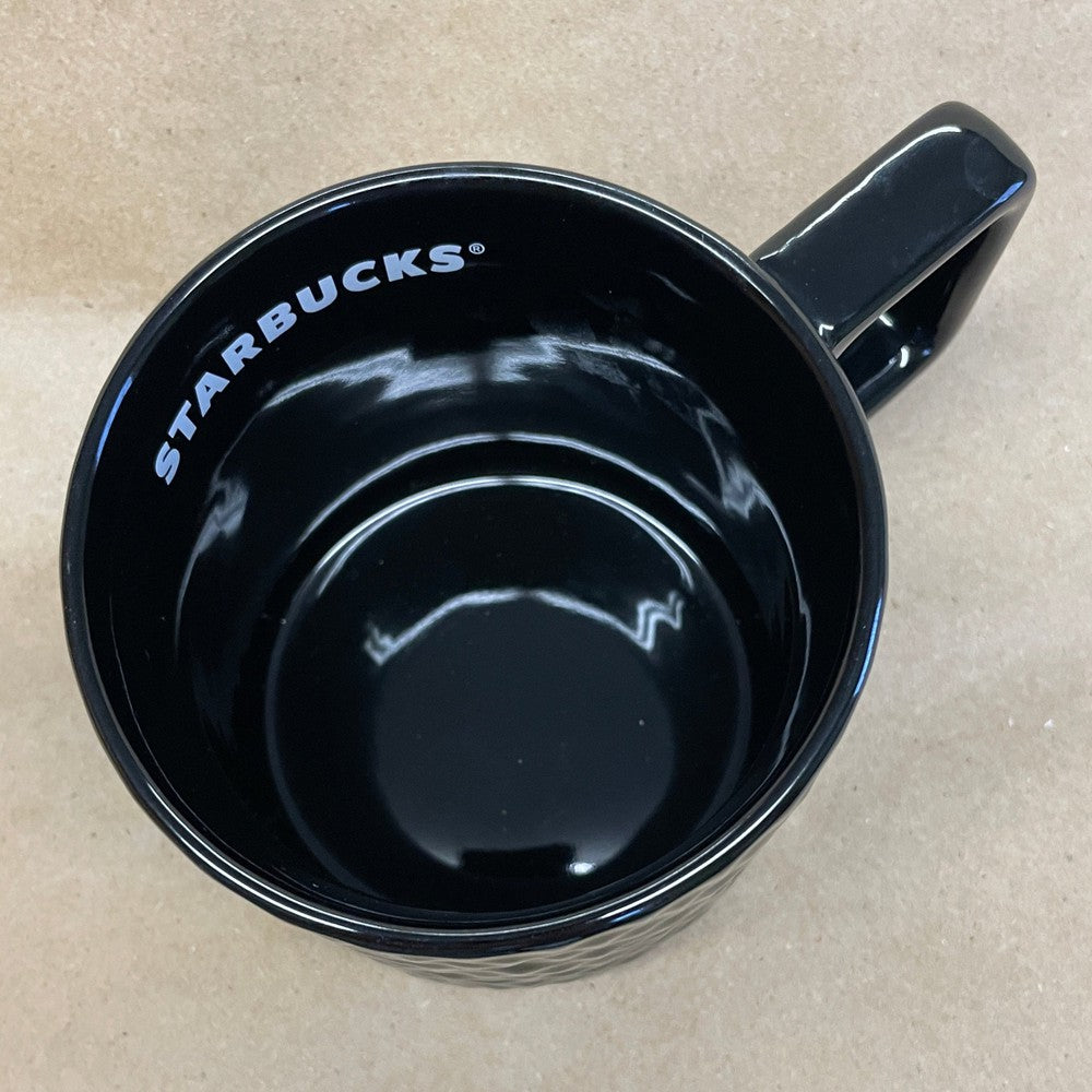 Starbucks Black Glossy Honeycomb Square Handle Mug-2019