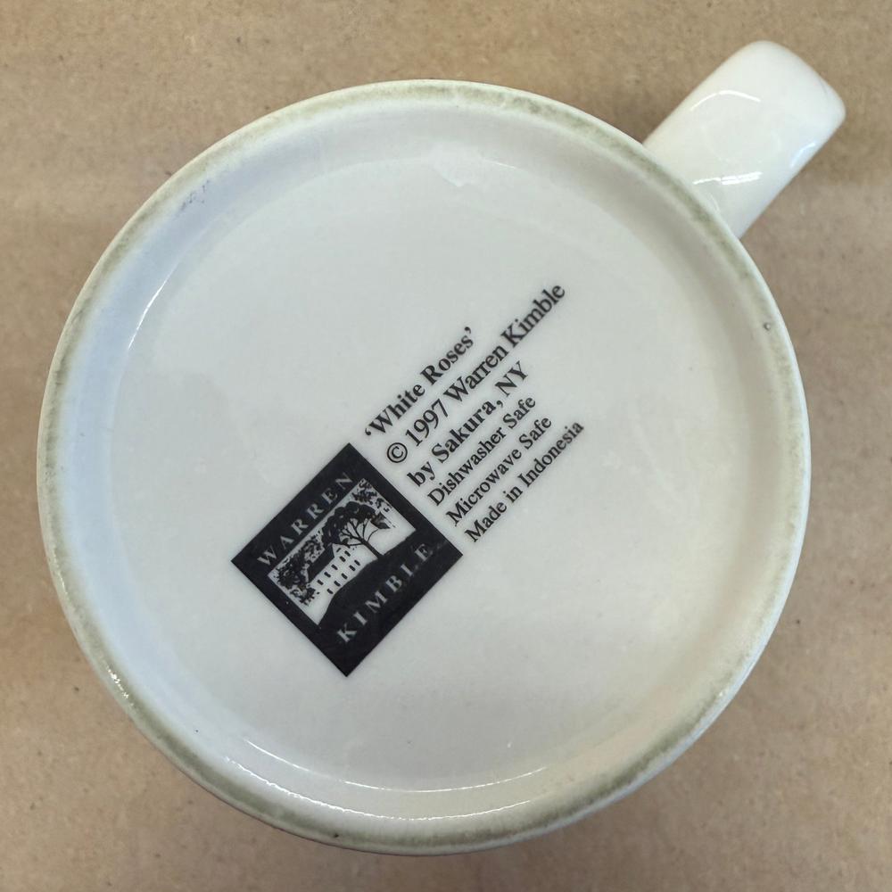 Sakura Warren Kimble White Roses Mug-1997