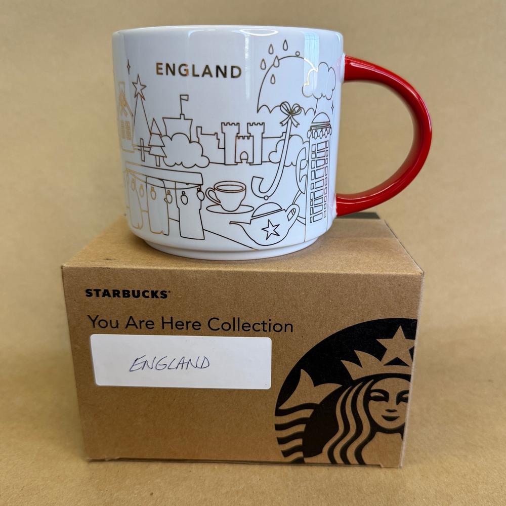 Starbucks You Are Here Series England Gold Holiday Mug NIB-2019