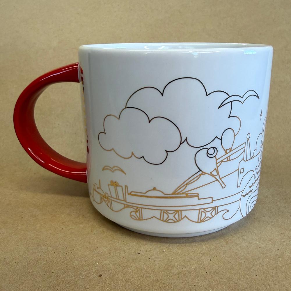 Starbucks You Are Here Series England Gold Holiday Mug NIB-2019