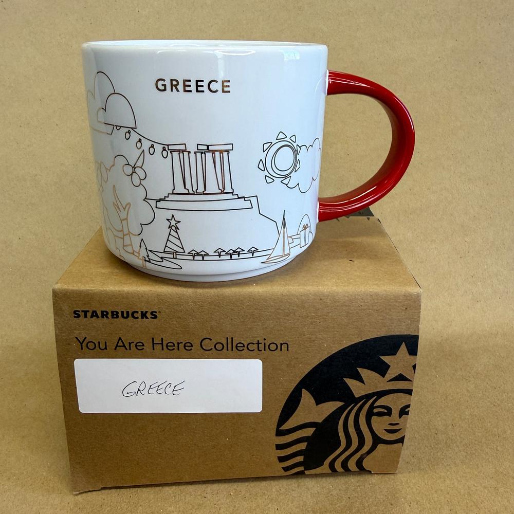 Starbucks You Are Here Series Greece Gold Holiday Mug NIB-2020