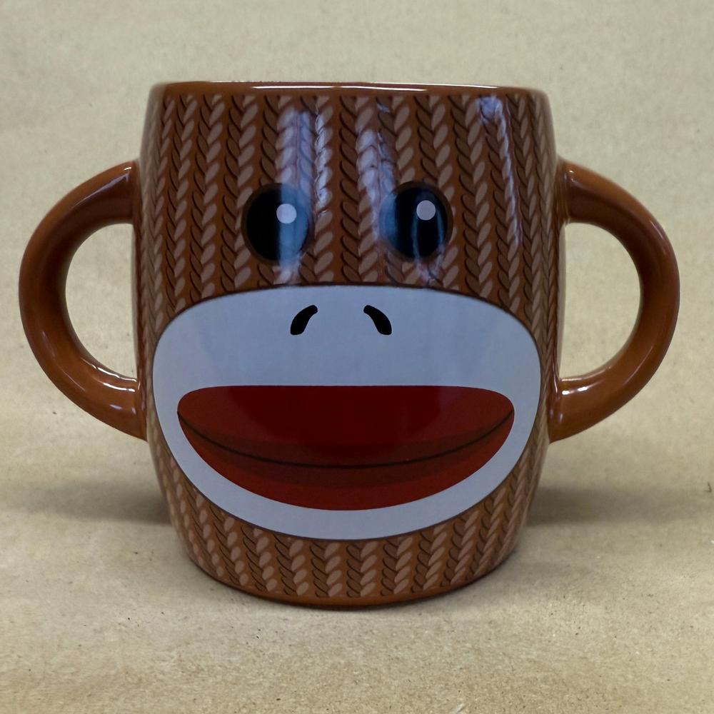 Sock Monkey Double Handle Mug