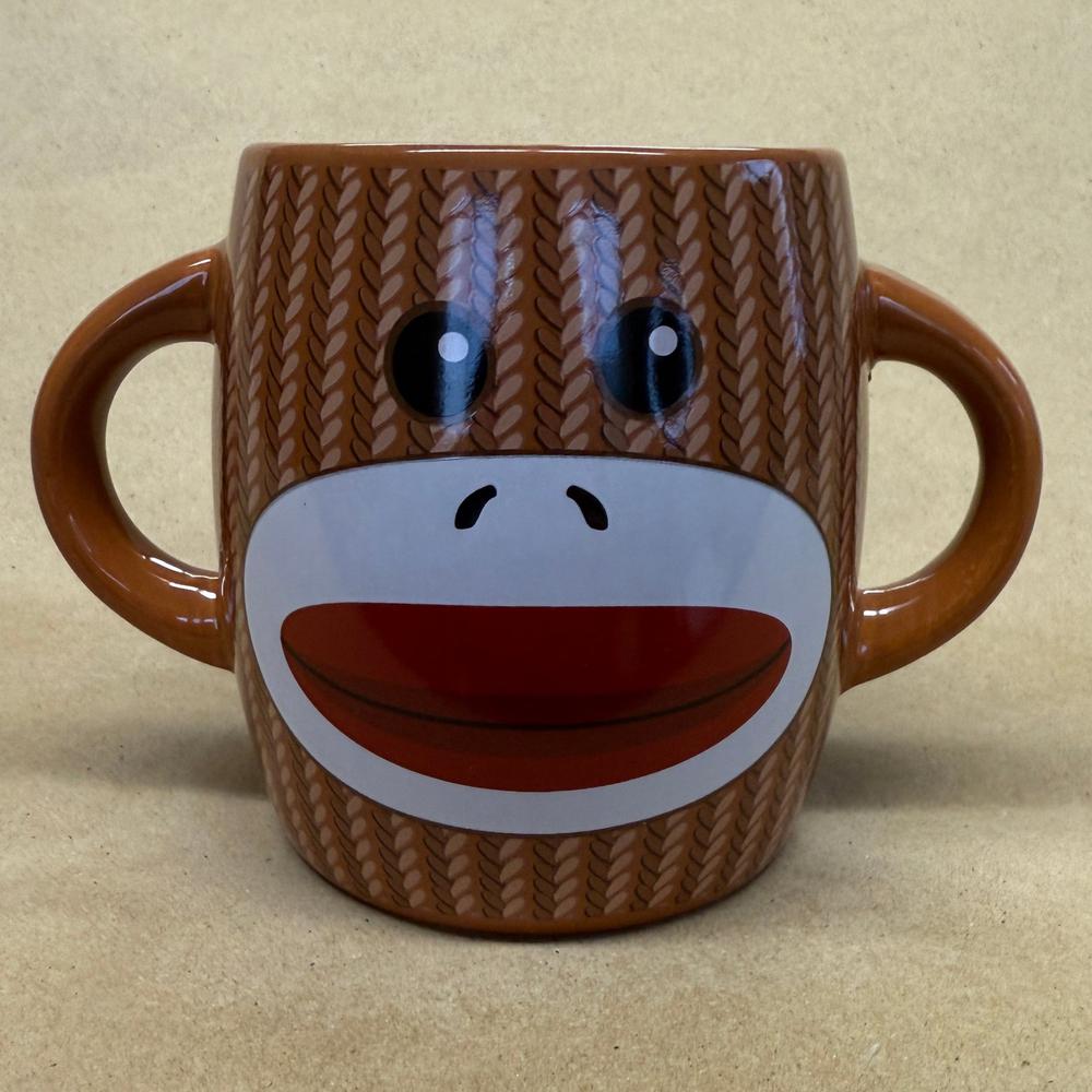 Sock Monkey Double Handle Mug