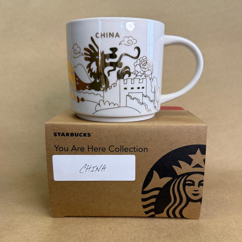 Starbucks You Are Here Series China Gold Holiday Mug NIB-2018