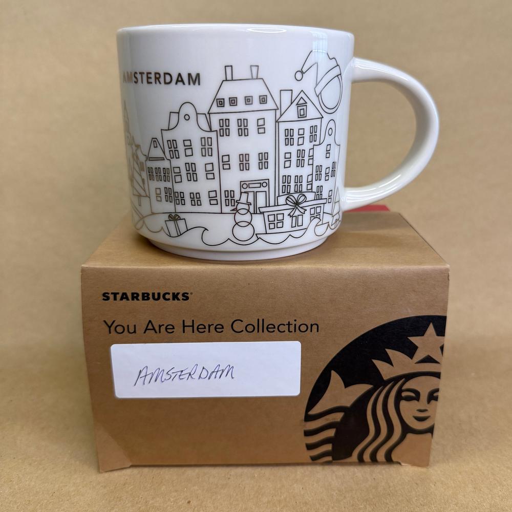 Starbucks You Are Here Series Amsterdam Gold Holiday Mug NIB-2017