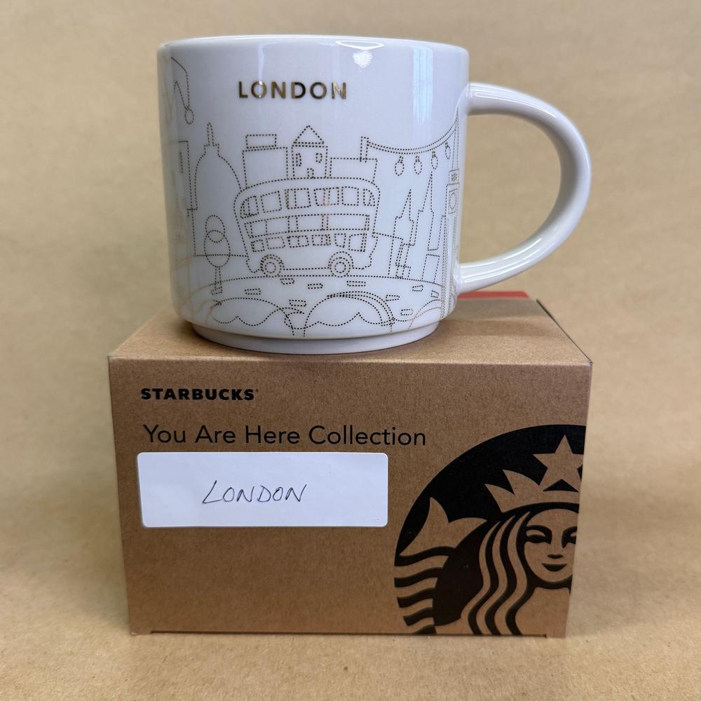 Starbucks You Are Here Series London Gold Holiday Mug NIB-2016