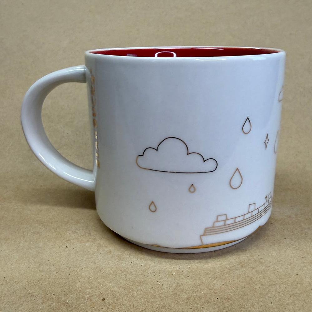 Starbucks You Are Here Series Pike Place Market Gold Holiday Mug NIB-2014