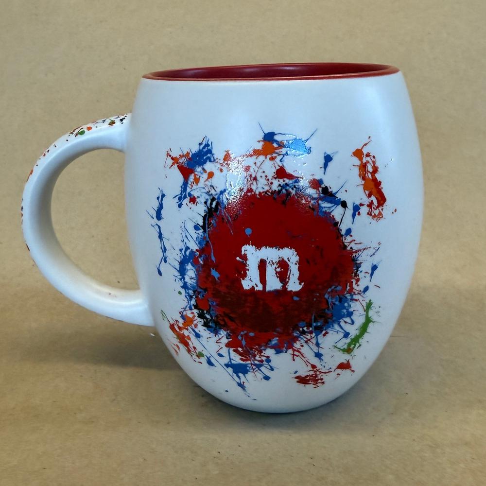 M&M's Red Paint Splatter Abstract Mug