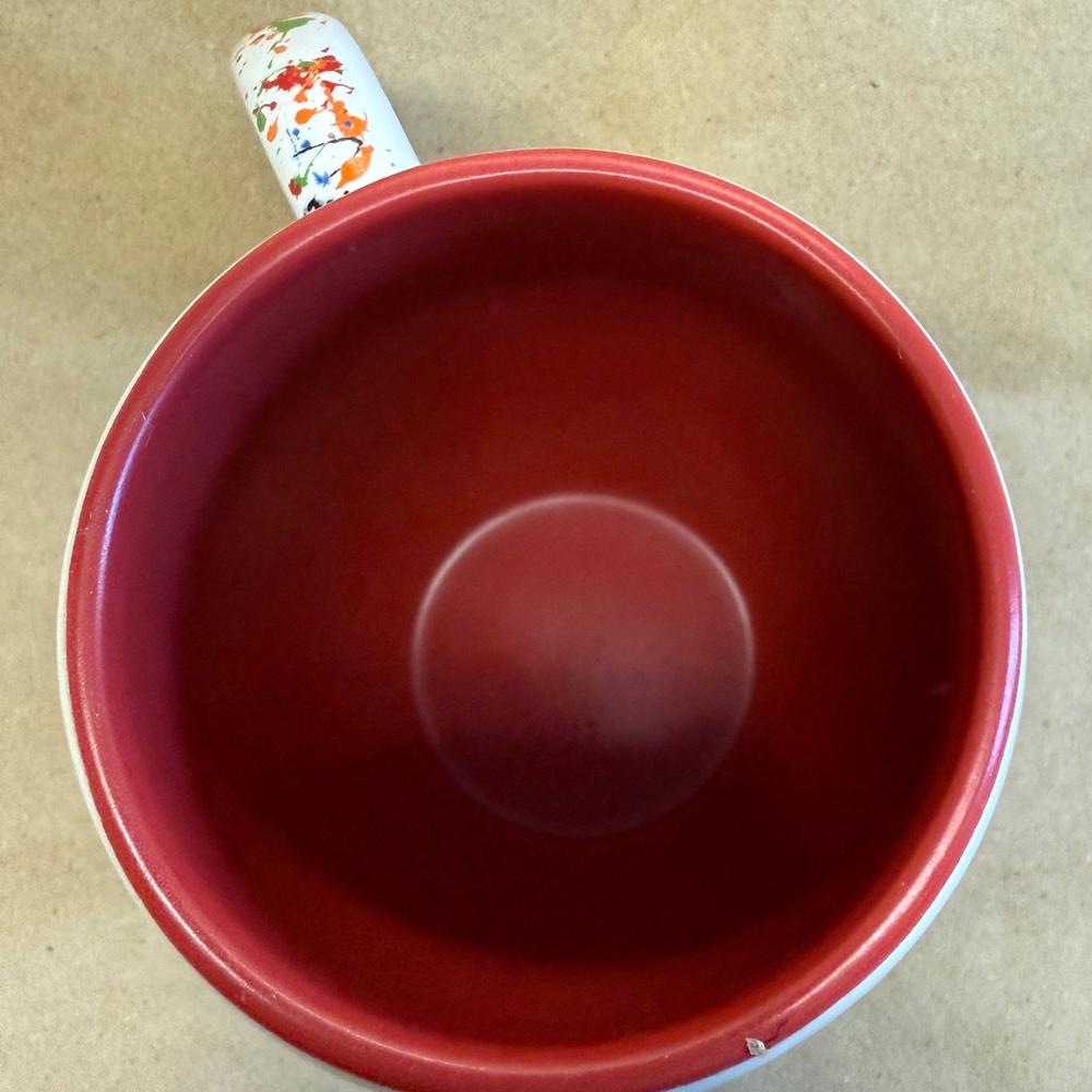 M&M's Red Paint Splatter Abstract Mug