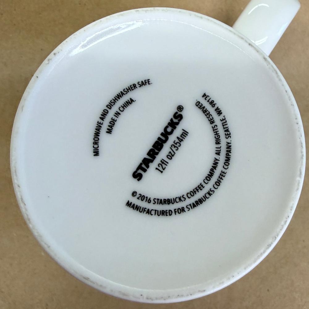 Starbucks White Green Siren Square Mug-2016