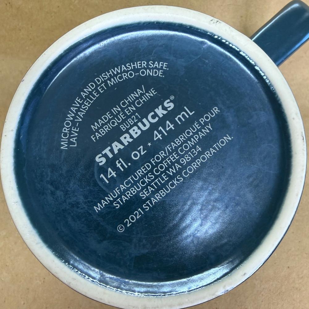 Starbucks Holiday Blue Holly Berries Mug-2021