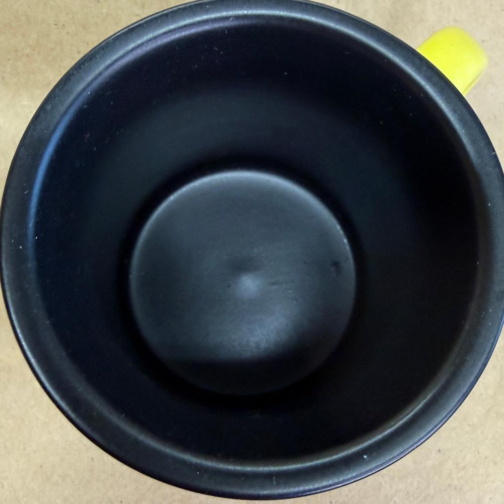 Starbucks Black White Diagonal Colorblock Yellow Handle Mug-2017