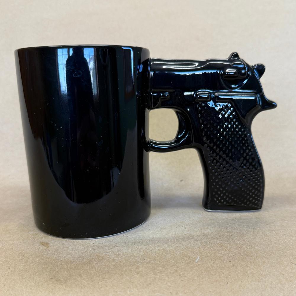 Black Pistol Gun Handle Mug
