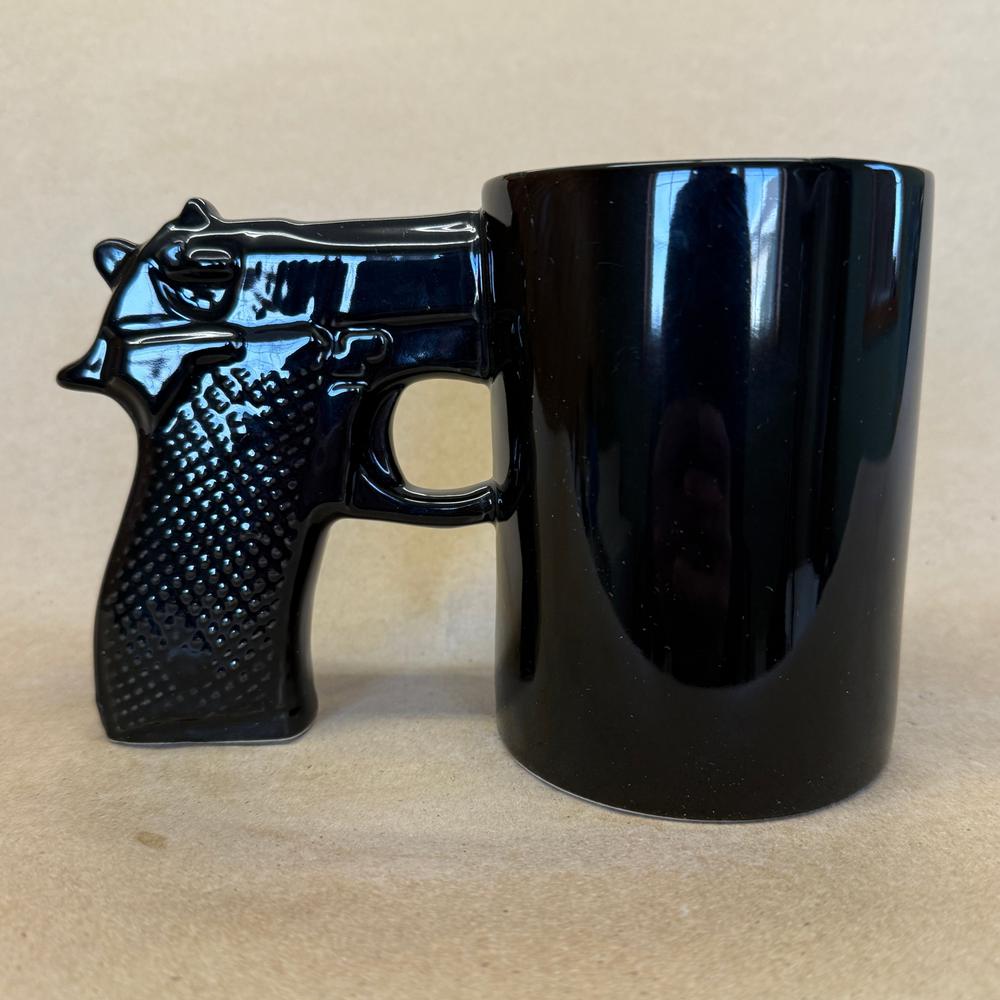 Black Pistol Gun Handle Mug