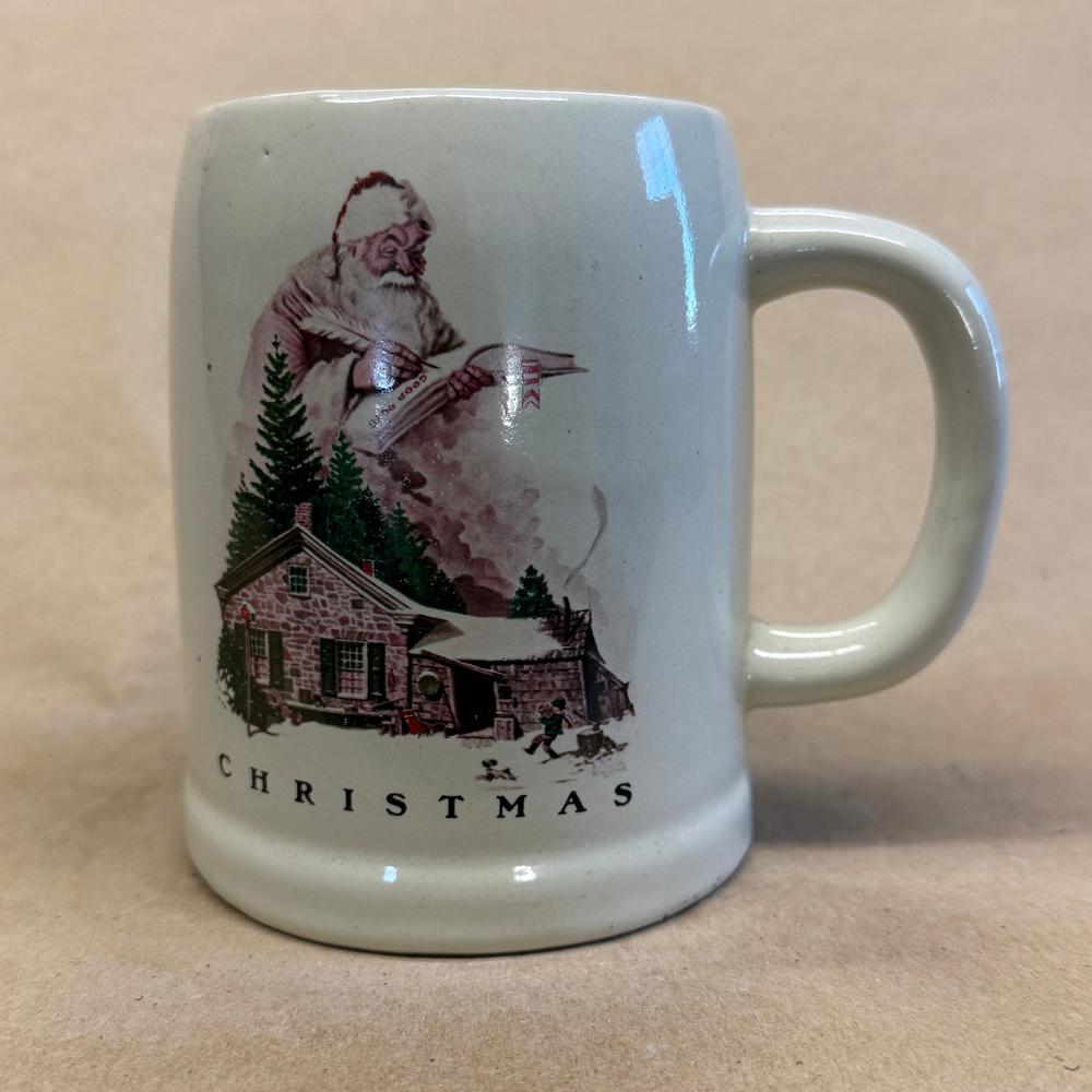 Norman Rockwell Christmas Being Good Mug-1983