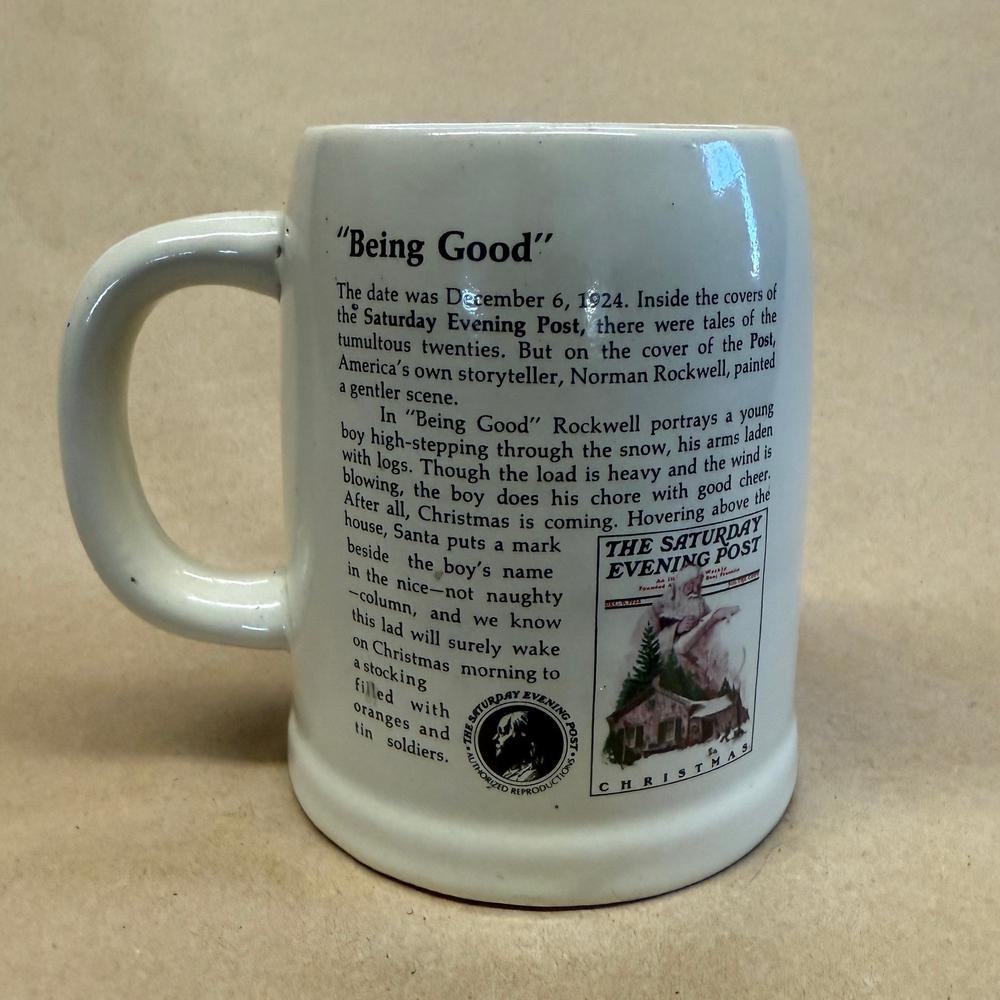 Norman Rockwell Christmas Being Good Mug-1983