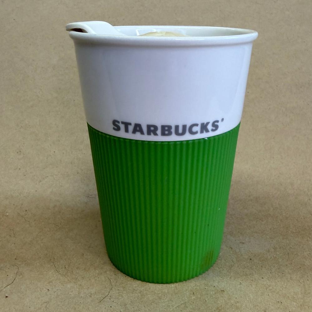 Starbucks New Bone China Green Silicone Tumbler with Lid-2012