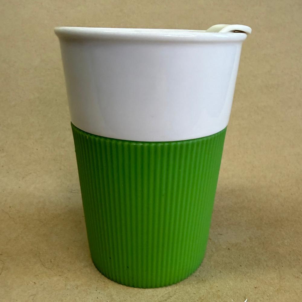 Starbucks New Bone China Green Silicone Tumbler with Lid-2012