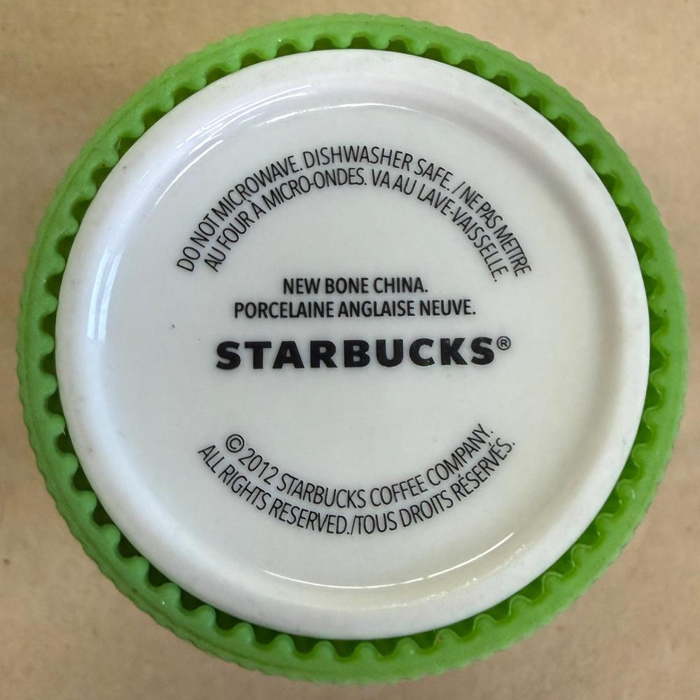 Starbucks New Bone China Green Silicone Tumbler with Lid-2012