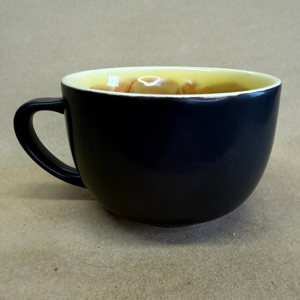 Starbucks Black Matte New Bone China Yellow Sunflower Mug-2012