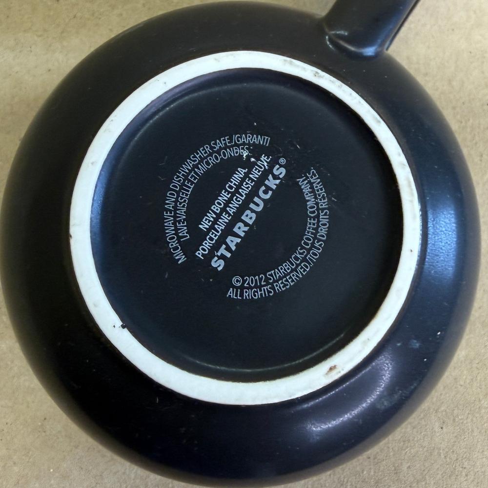 Starbucks Black Matte New Bone China Yellow Sunflower Mug-2012