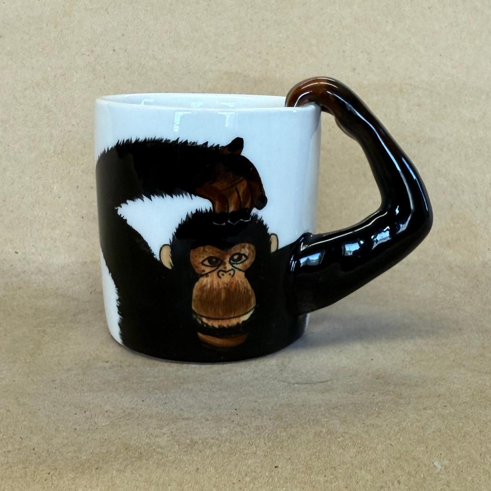World Market 3D Chimpanzee Arm Handle Small Mug